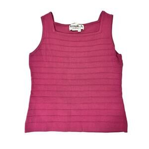Joseph A | Women's Mauve Horizontal Pleat Tank Top | Large | Heavy Weighted